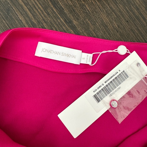 Jonathan Simkhai pink off the shoulder silk top size S - Picture 5 of 5